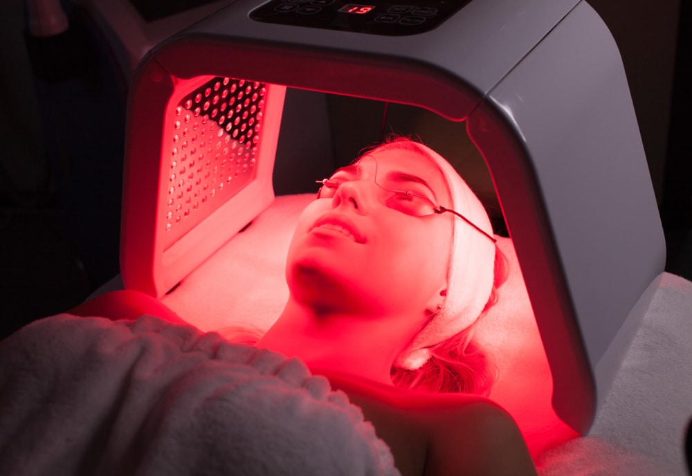 Young,Woman,Having,Led,Light,Facial,Treatment,In,Beauty,Salon Photobiomodulation Therapy (Red & Near-Infrared Light) in Hollywood, FL
